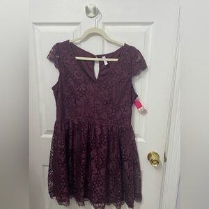 Xhilaration Purple short sleeve Lace dress